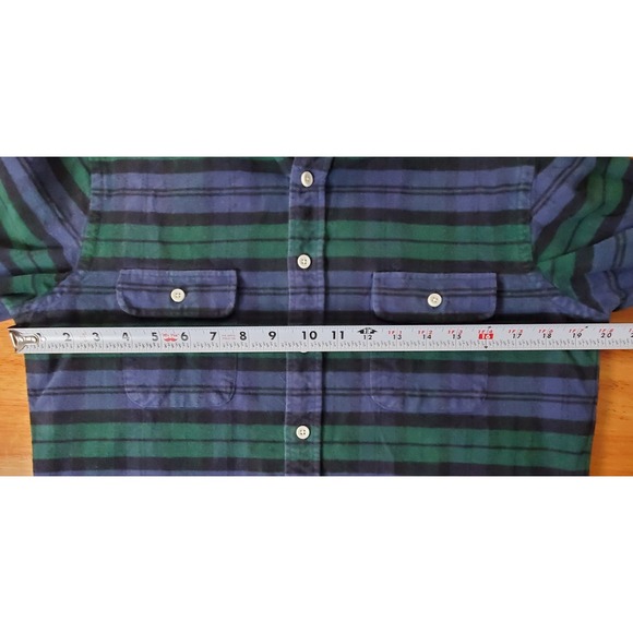 Taylor Stitch Yosemite Thick Flannel Green Blue Plaid Small 38 Outdoor Gorpcore - Picture 3 of 7